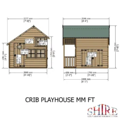 Shire 6 X 8ft Crib Kids Wooden Playhouse -Garden And Outdoor Goods Store 13505345 1044931991880098