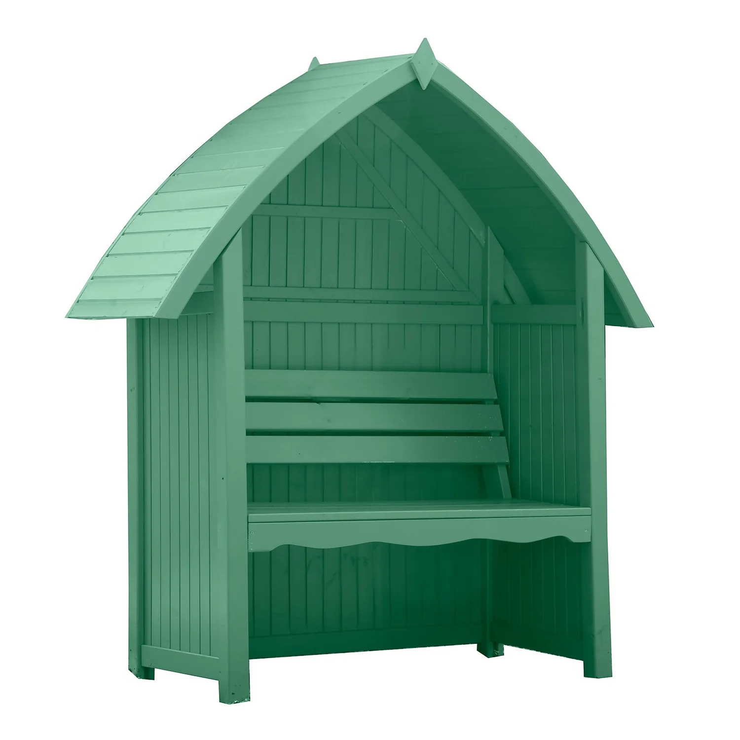 Country Living Wilmcote Arbour Seat Painted + Installation - Aurora Green 1 Country Living Wilmcote Arbour Seat Painted + Installation - Aurora Green