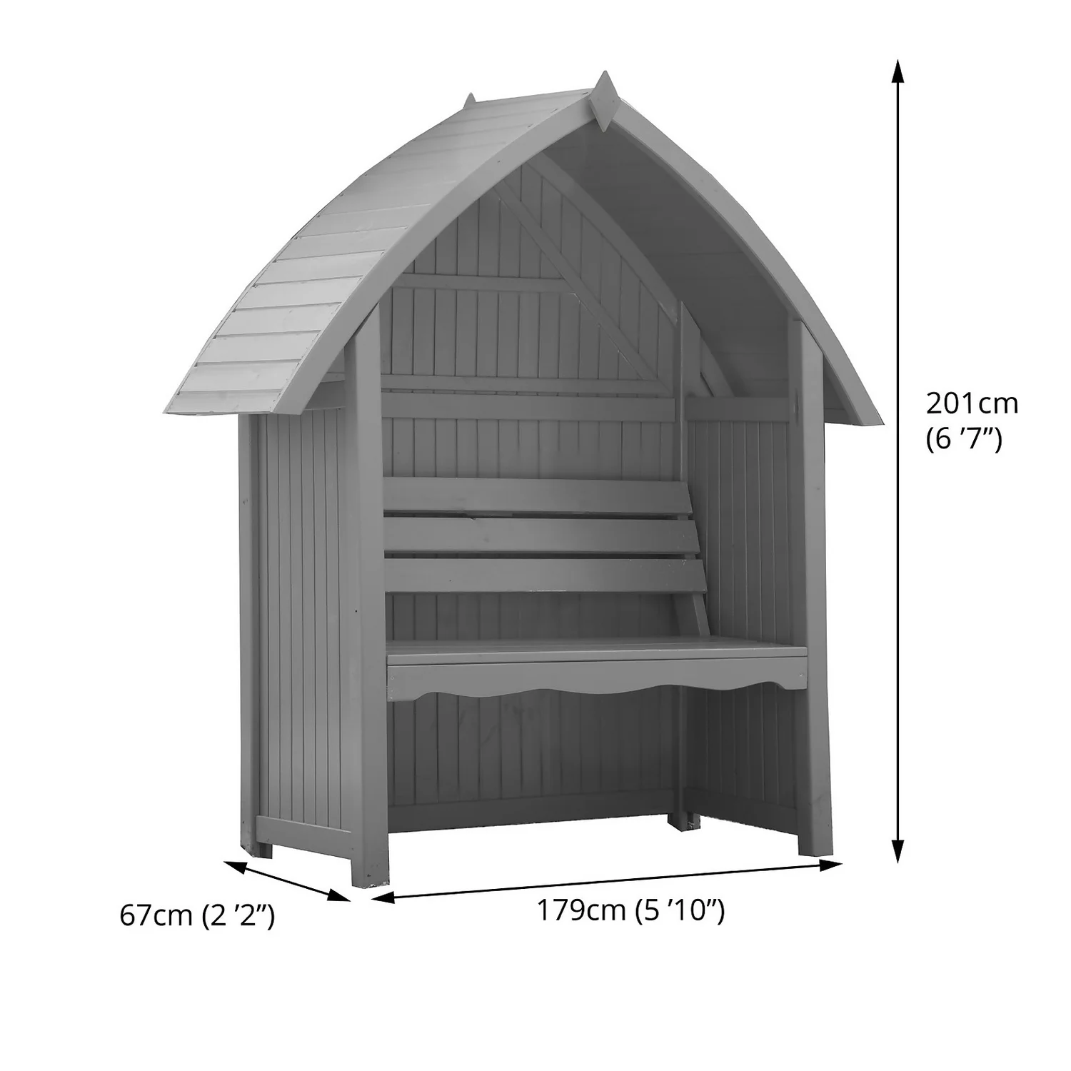 Country Living Wilmcote Arbour Seat Painted + Installation - Thorpe Towers Grey 4 Country Living Wilmcote Arbour Seat Painted + Installation - Thorpe Towers Grey - Image 4