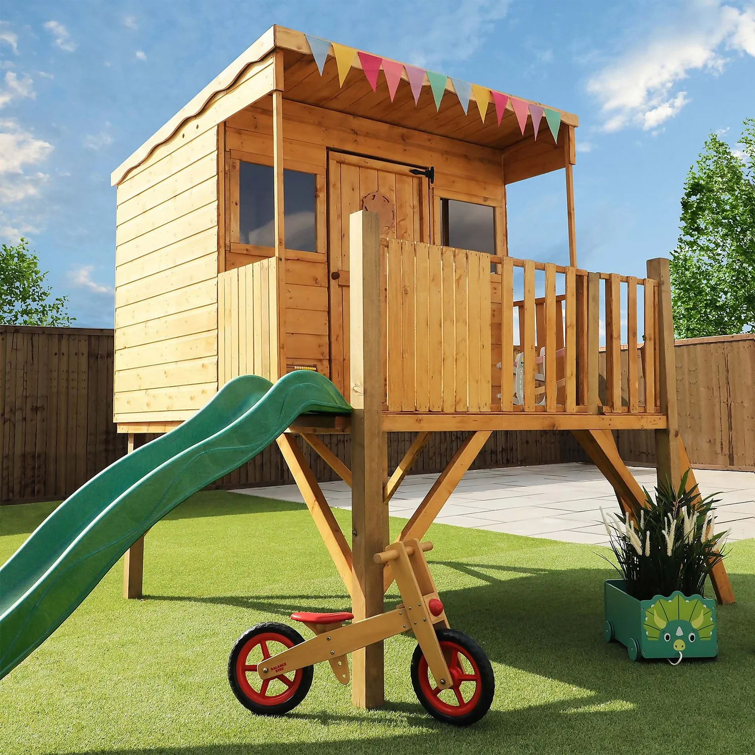 Mercia 5ft X 6ft Pent Playhouse With Tower & Slide - Installation Included 2 Mercia 5ft X 6ft Pent Playhouse With Tower & Slide - Installation Included - Image 2