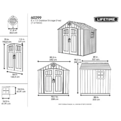 Lifetime Plastic Outdoor Storage Shed - 8x7.5ft -Garden And Outdoor Goods Store 13660827 1744949053235238