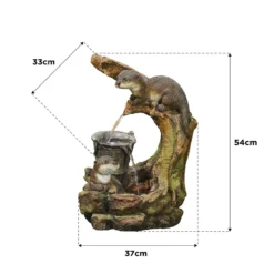 Stylish Fountain Otters Element Water Feature With LEDs -Garden And Outdoor Goods Store 13846070 1334978880968539