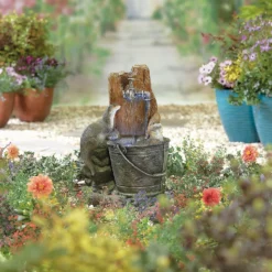 Stylish Fountain Playful Otters Water Feature With LEDs -Garden And Outdoor Goods Store 13846072 1994962027889299