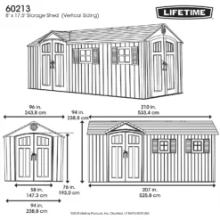 Lifetime 17.5 X 8ft Dual Entry Outdoor Storage Shed - Installation Included -Garden And Outdoor Goods Store 13911315 9014978028237736