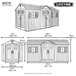 Lifetime 15 X 8ft Rough Cut Dual Entry Outdoor Storage Shed - Installation Included -Garden And Outdoor Goods Store 13911316 5044978028394780