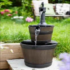 Stylish Fountain Whiskey Barrels Garden Water Feature -Garden And Outdoor Goods Store 13944159 3115005845107244