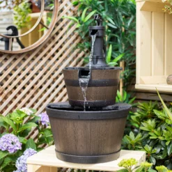 Stylish Fountain Whiskey Barrels Garden Water Feature -Garden And Outdoor Goods Store 13944159 7015005844786958