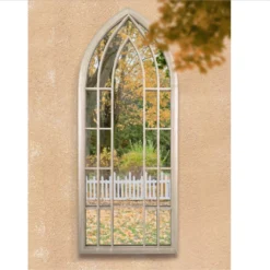 MirrorOutlet Somerley Sunflower Gothic Arch Large Garden Mirror - 150x61 Cm -Garden And Outdoor Goods Store 13950558 9584987173091575