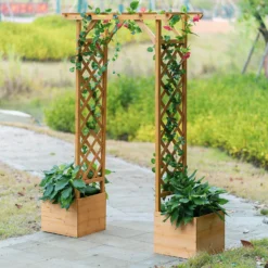 Homebase Wooden Garden Arched Trellis With Planters 9 Homebase Wooden Garden Arched Trellis With Planters -Garden And Outdoor Goods Store 13967032 1555014369127463