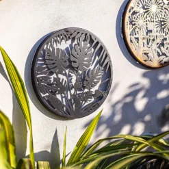 Jungle Leaf Garden Wall Art 35cm - Black -Garden And Outdoor Goods Store 13981006 8385005835492067