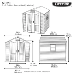 Lifetime 7x7ft Outdoor Storage Shed - Beige -Garden And Outdoor Goods Store 13997407 1584999834797558