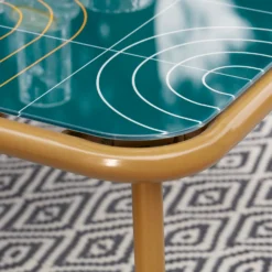 Omari Metal Garden Corner Sofa Set - Teal & Gold -Garden And Outdoor Goods Store 14005699 2305022704523750