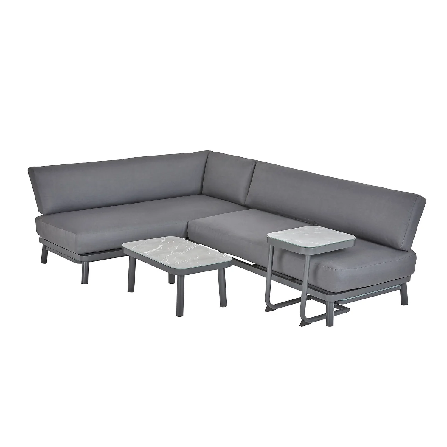 Heba Grey Metal Garden Corner Sofa Set 2 Heba Grey Metal Garden Corner Sofa Set - Image 2