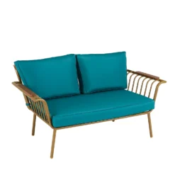 Omari Metal Garden Sofa Set - Teal & Gold -Garden And Outdoor Goods Store 14005703 7915022638148225