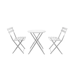 Millie Metal Bistro Set - Grey 12 Millie Metal Bistro Set - Grey -Garden And Outdoor Goods Store 14005781 2855018249611251