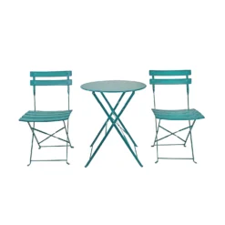 Millie Metal Bistro Set - Green -Garden And Outdoor Goods Store 14005782 6135018249521962