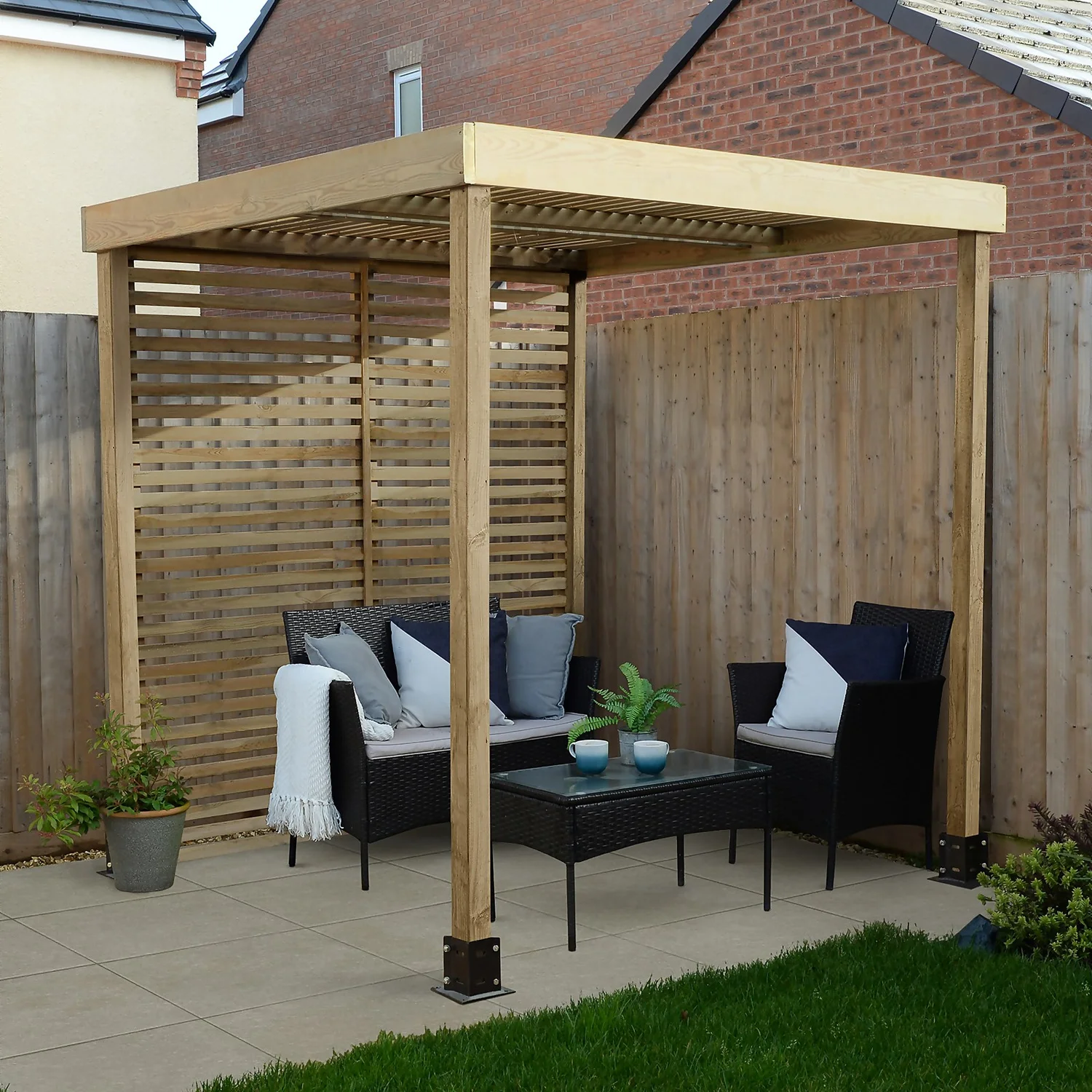 Forest Garden Modular Pergola With 1 Side Panel Pack 1 Forest Garden Modular Pergola With 1 Side Panel Pack