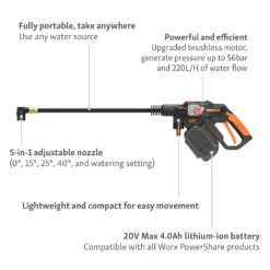 Worx Nitro Brushless Hydroshot Cordless Pressure Washer 10 Worx Nitro Brushless Hydroshot Cordless Pressure Washer -Garden And Outdoor Goods Store 14537894 6565044395731637